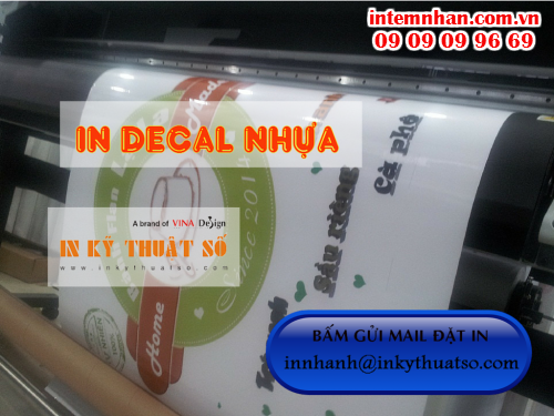 In tem decal nhựa sữa dán chai lọ tại Công ty TNHH In Kỹ Thuật Số - Digital Printing